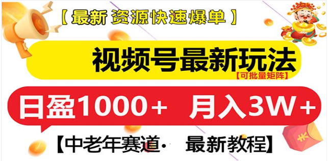 视频号独家玩法，老年养生赛道，无脑搬运爆款视频，日入1000+-搞钱社